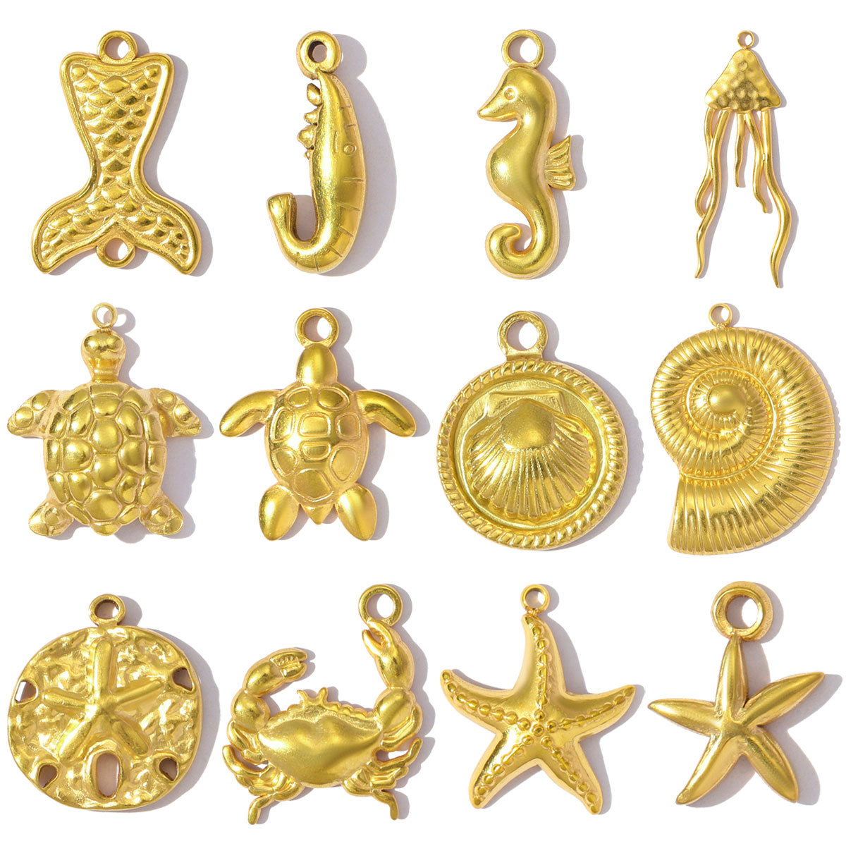 Stainless Steel Sunflower Love Heart DIY Charms Women Bow Knot Bee Necklace Pendants Hamsa Hand Jewelry Wholesale