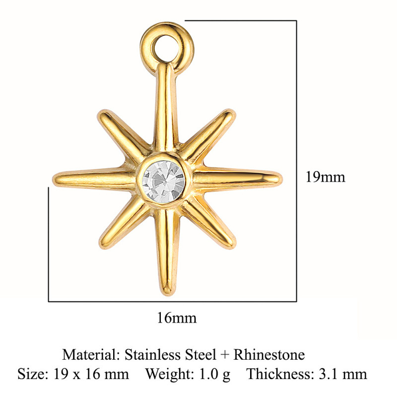 Stainless Steel Enamel Star Charms Pendants for DIY Jewelry Making Necklace Accessories Wholesale