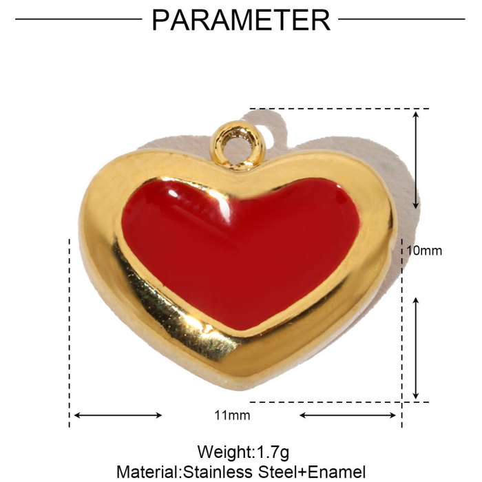 French Antique Blank Heart Stainless Steel Diy Bracelet Charms Women Lock Key Necklace Pendant Enamel Love Jewelry