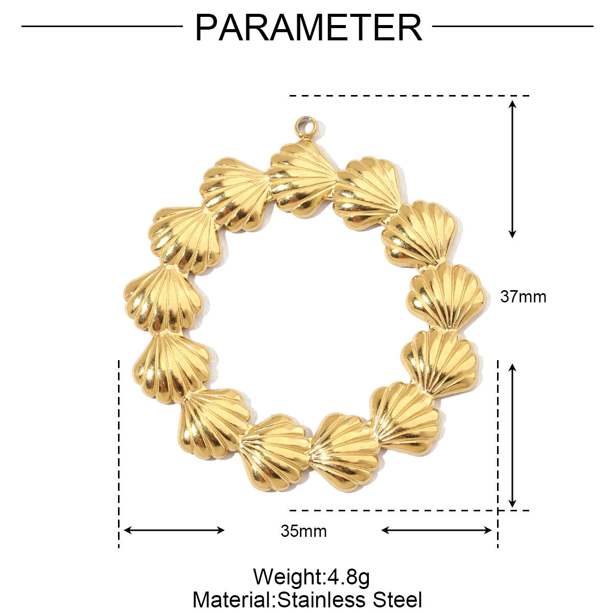 French Antique Shell Sun Stainless Steel Diy Charms Women Starfish Earring Necklace Pendant Heart Jewelry