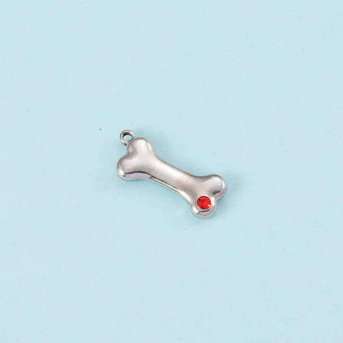 Stainless Steel Cute Crystal Bone Birthstone Birthday Stone Charms for DIY Bracelets Necklace