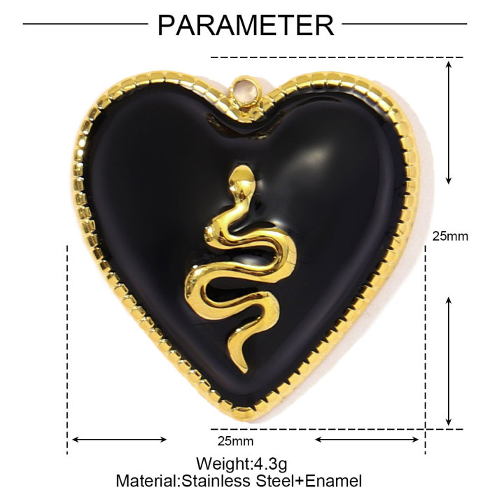 Fashion Stainless Steel Enamel Heart Snake Diy Charm Women Dream Catcher Star Necklace Pendant Star Evil Eye Jewelry