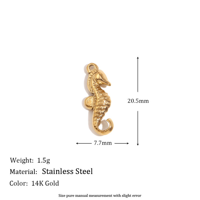 Lovely Scallop Dolphin Sparkling Coconut Tree Heart Bow Flower Charms for Jewelry Making Stainless Steel Charm