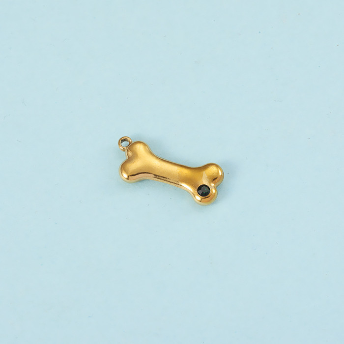 Stainless Steel Cute Crystal Bone Birthstone Birthday Stone Charms for DIY Bracelets Necklace