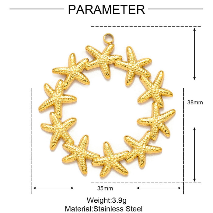 Stainless Steel Turtle Charms Starfish Shell Pendants for DIY Making Bracelet Necklace Jewelry Accessory Wholesale