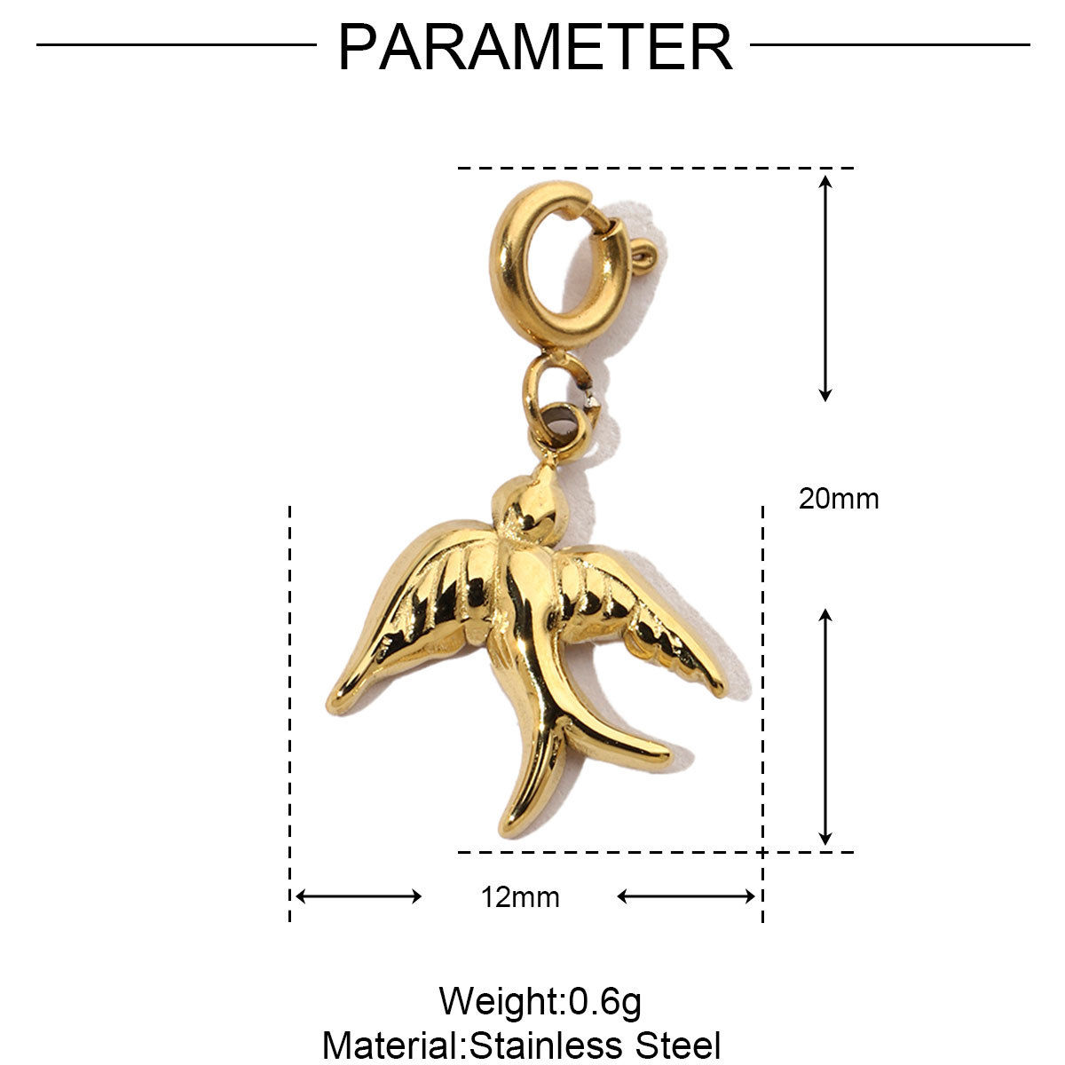 Stainless Steel DIY Clip-On Charms Bee Snake Crab Fish Lobster Pendant for Women Bracelet Necklace Accessories