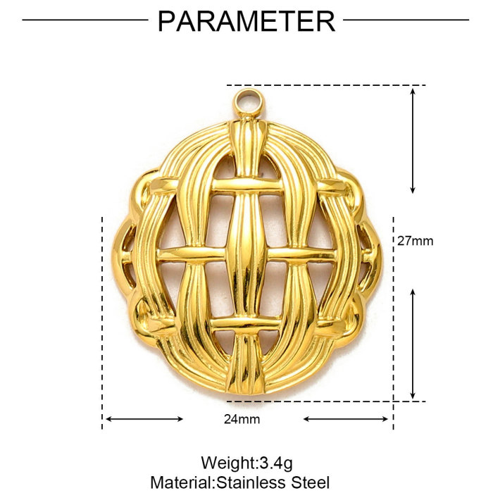 French Hollow Flower Stainless Steel DIY Charm Geometric Spiral Necklace & Earrings Pendants Women's Irregular Jewelry