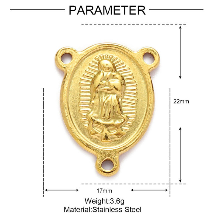 Religious Holy Mother Stainless Steel DIY Charms Female Believer Cross Necklace Pendants Women's Cross Jewelry