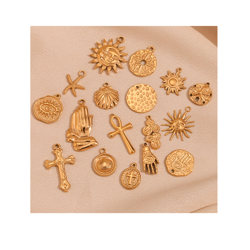 Cross Series Handmade Diy Stainless Steel Gold Jewelry Accessories, Classic Fashion Cross Pendant