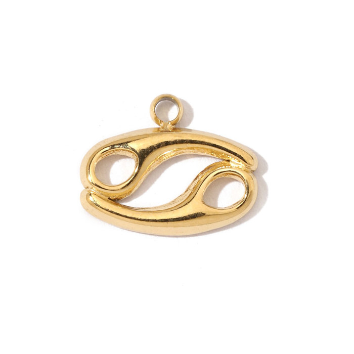 French Style 316l Stainless Steel Gold Color Zodiac Charms Star Signs Necklace DIY Small Pendant