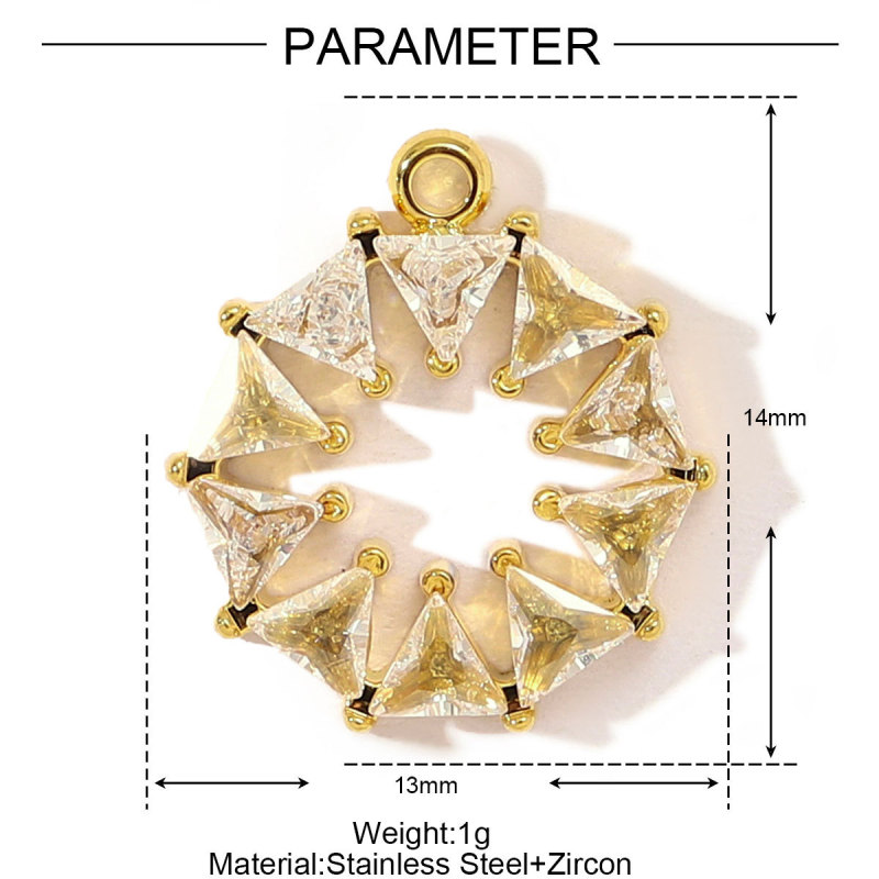 Stainless Steel Glass Stone Charm Cross Butterfly Heart Pendants For DIY Jewelry Making Necklace Earring Wholesale
