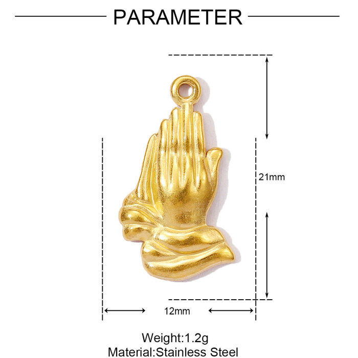 Religious Cross Stainless Steel DIY Earrings Charms Hands Heart Necklace Pendants Women's Sun Moon Jewelry Wholesale