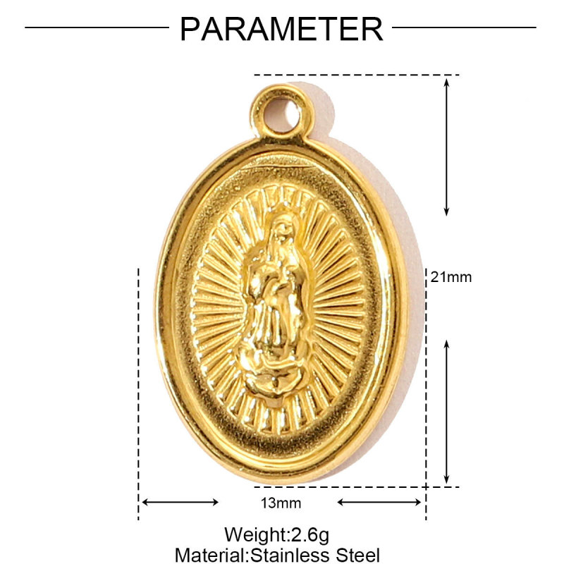 Fashion Retro Stainless Steel Holy Mother Angel DIY Charms Women The Virgin Mary Cross Necklace Pendants