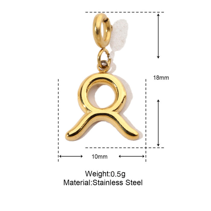 Gold Color Zodiac Stainless Steel Diy Clip On Charms Never Fade Women Aquarius Bracelet Necklace Lobster Pendant