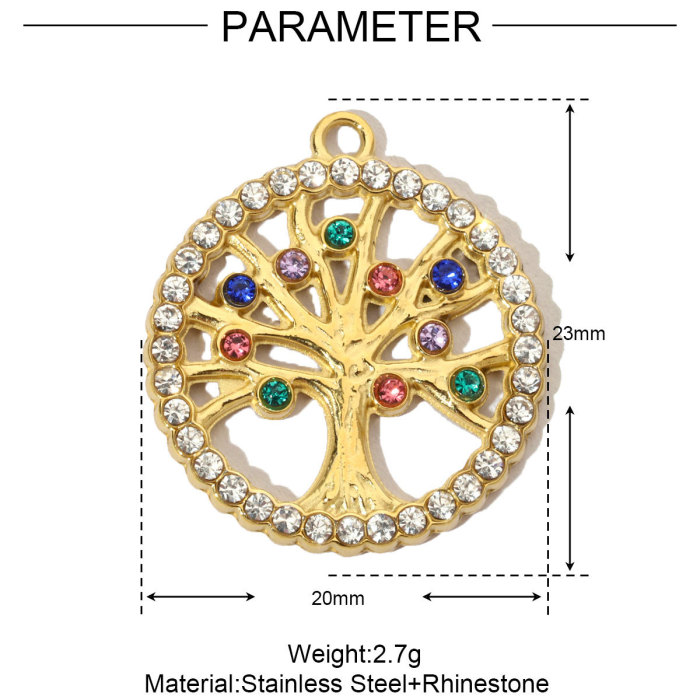 French Moon Star Stainless Steel Diy Charms Women Tree of Life Earring Necklace Pendant Cross Heart Jewelry