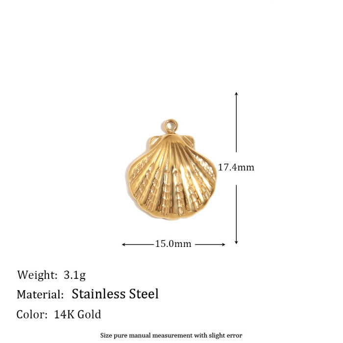 Lovely Scallop Dolphin Sparkling Coconut Tree Heart Bow Flower Charms for Jewelry Making Stainless Steel Charm