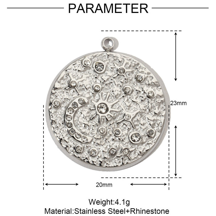 French Moon Star Stainless Steel Diy Charms Women Tree of Life Earring Necklace Pendant Cross Heart Jewelry