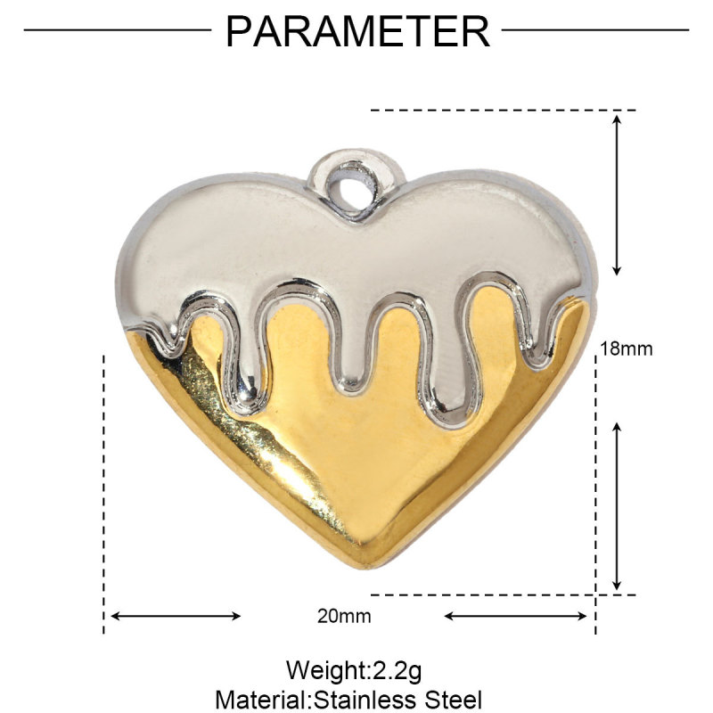 Stainless Steel Heart Charms with Zircon Pendants for DIY Making Bracelet Necklace Jewelry