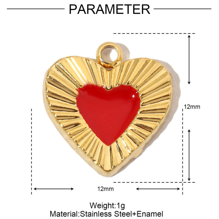 French Crystal Bear Paw Stainless Steel Bracelet Charms Women Enamel Heart Necklace Pendant Love Lock Jewelry