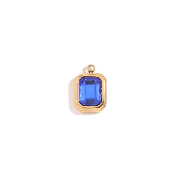 Birthday Stone Key Love Cube Zirconia Charm Pendant for Earrings Necklaces Bracelet Jewelry Making Accessories Gifts