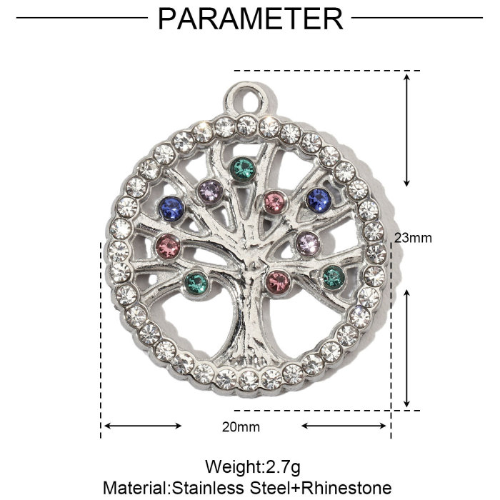 French Moon Star Stainless Steel Diy Charms Women Tree of Life Earring Necklace Pendant Cross Heart Jewelry