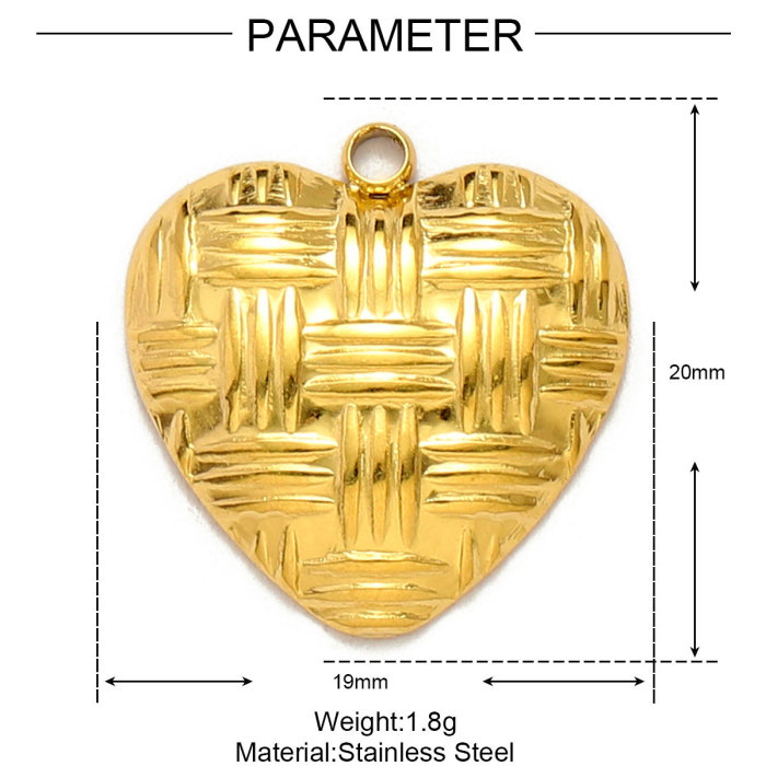 Stainless Steel Irregular Heart DIY Earring Charms Flower Wing Necklace Pendants Women's Love Jewelry Wholesale