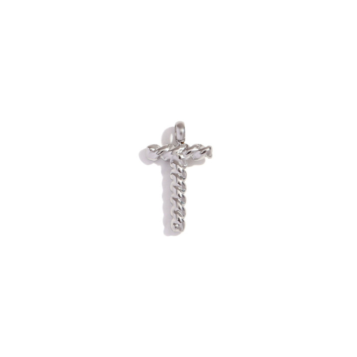DIY Classic Mini Twist Initial Letters Stainless Steel Charms for Jewelry Gold Plated Waterproof Decoden Charms