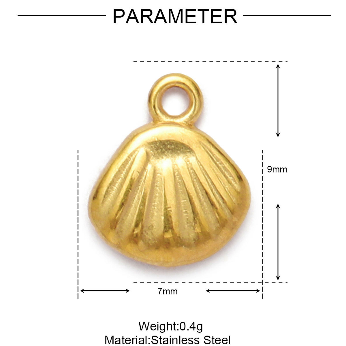 18K Real Gold Stainless Steel Whale Shell DIY Charms Seahorse Conch Necklace Pendants Women’s Heart Star Jewelry