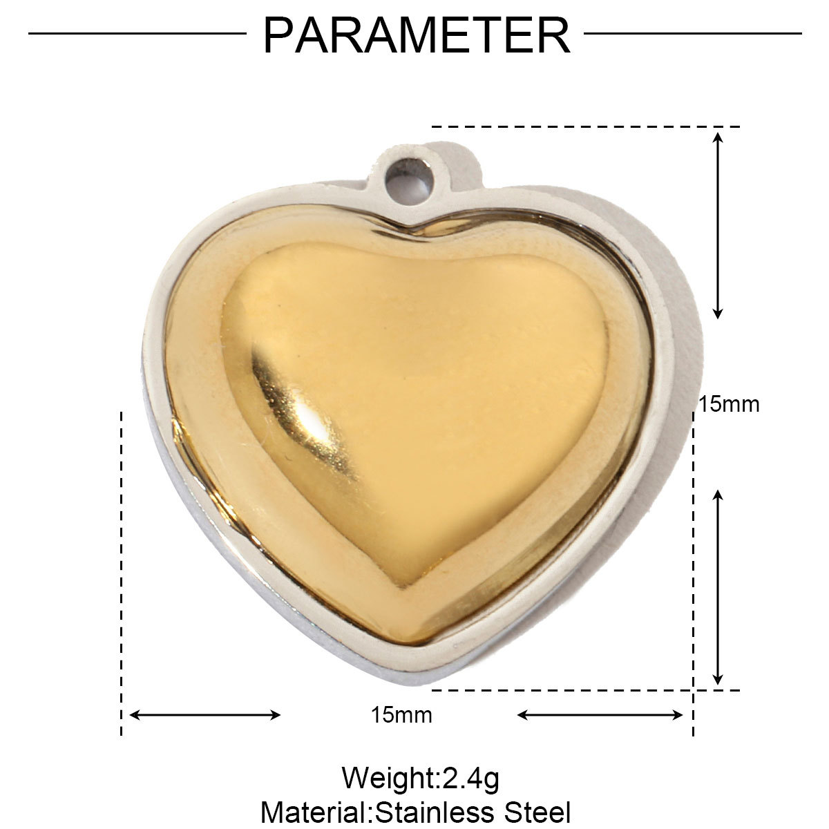 French Antique Blank Heart Stainless Steel Diy Bracelet Charms Women Lock Key Necklace Pendant Enamel Love Jewelry