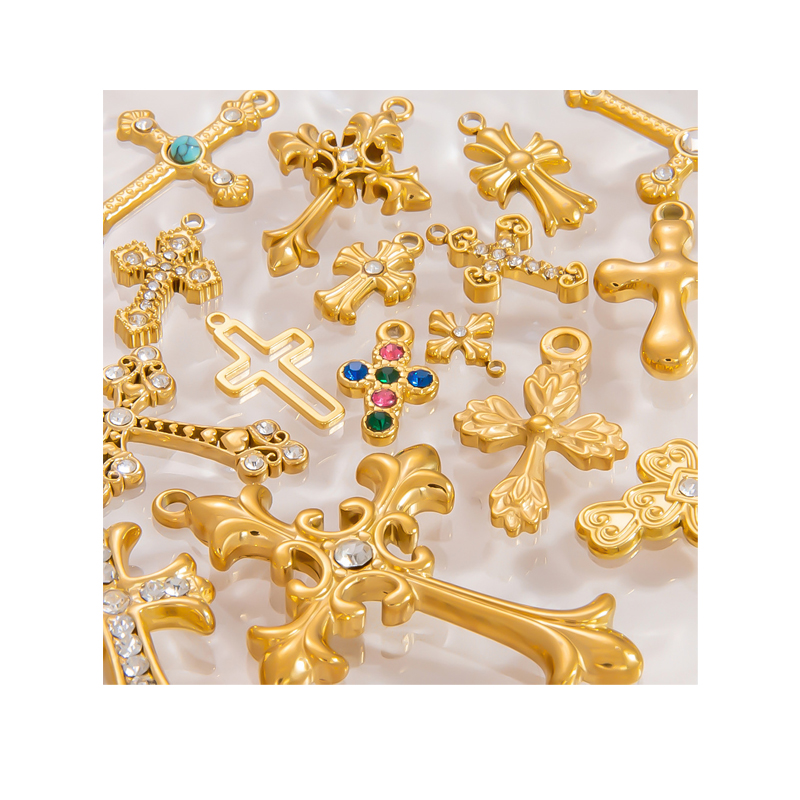 Jewelry Wholesale Waterproof Fashion Geometric Vintage Ice Cream Airplane Cross Coin Stainless Steel Pendant for Women