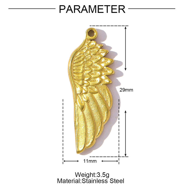 Stainless Steel 18K Real Gold Flower Stars Diy Charms Women Angel Wings Snake Necklace Pendants Rose Jewelry Wholesale