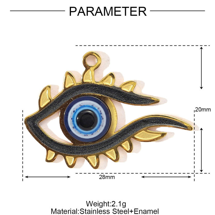 Fashion Stainless Steel Enamel Heart Snake Diy Charm Women Dream Catcher Star Necklace Pendant Star Evil Eye Jewelry