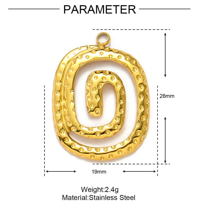 French Hollow Flower Stainless Steel DIY Charm Geometric Spiral Necklace & Earrings Pendants Women's Irregular Jewelry