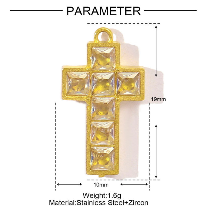 Stainless Steel Glass Stone Charm Cross Butterfly Heart Pendants For DIY Jewelry Making Necklace Earring Wholesale
