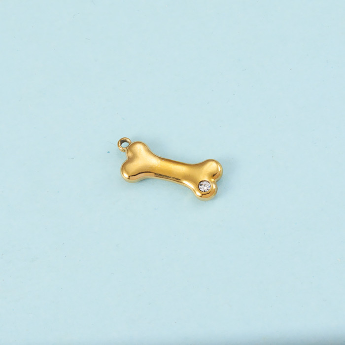 Stainless Steel Cute Crystal Bone Birthstone Birthday Stone Charms for DIY Bracelets Necklace