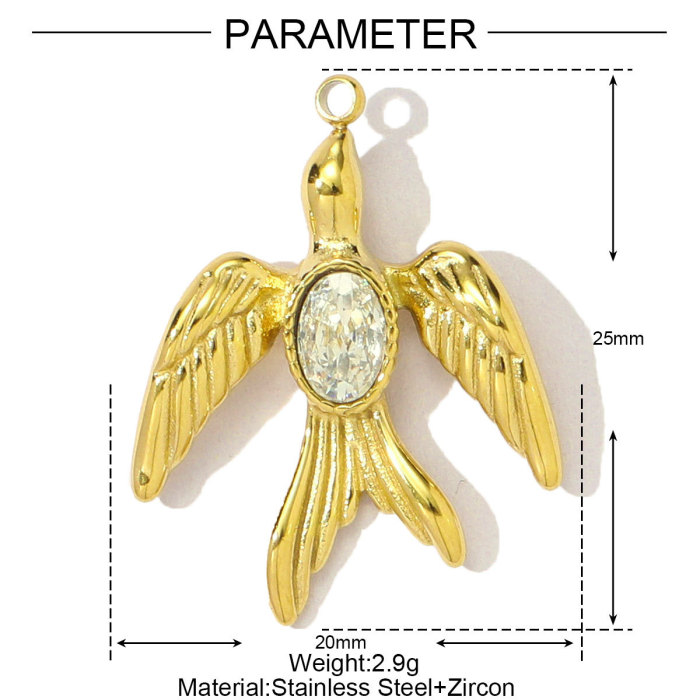 Stainless Steel Enamel Love Heart Diy Charm Women Evil Eye Cross Necklace Pendant Swallow Fish Bone Jewelry Wholesale