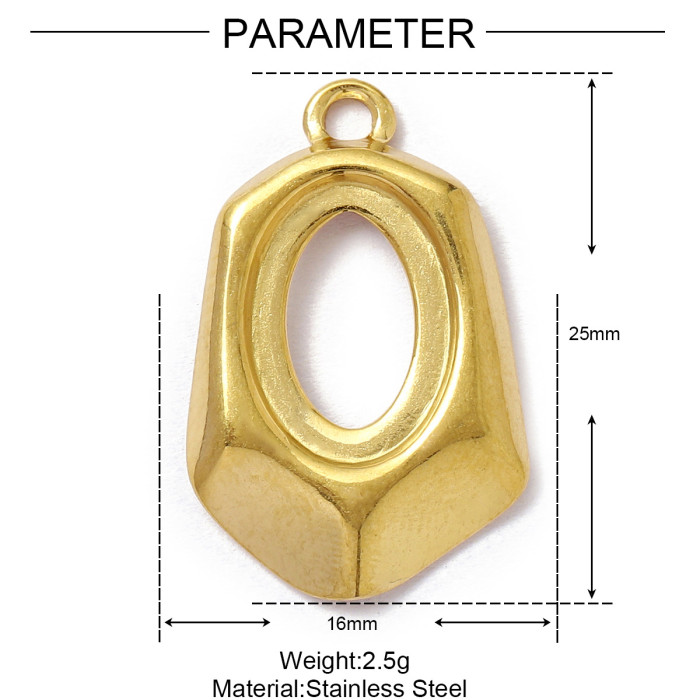 Stainless Steel Spiral Geometric DIY Charms Heart Waterdrop Necklace Pendants Women's Fashion Flower Jewelry Wholesale