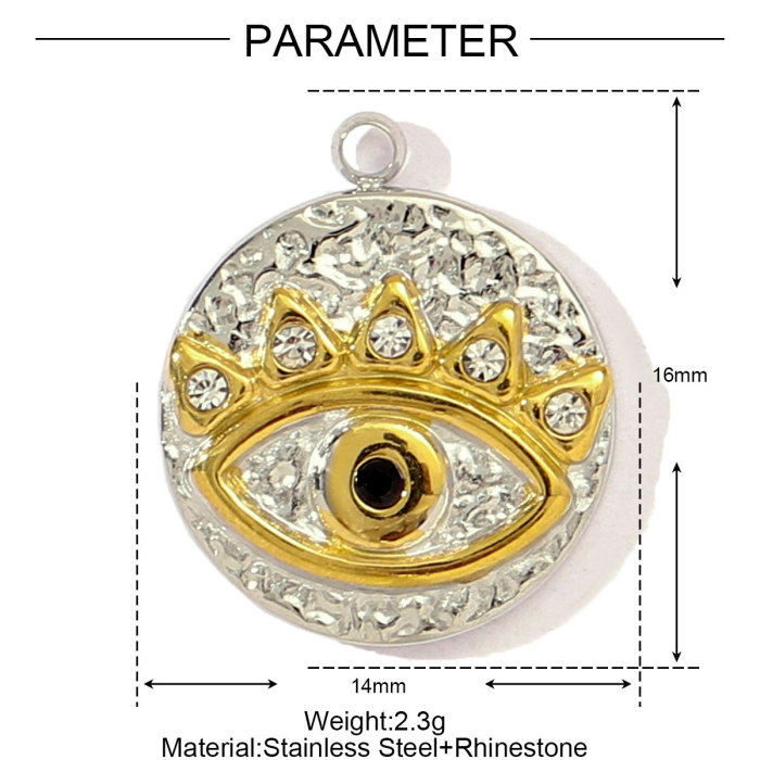 French Stainless Steel Two Tone Heart Shell Eye Necklace Pendant Women Crescent Moon Star DIY Charms Dragonfly Jewelry