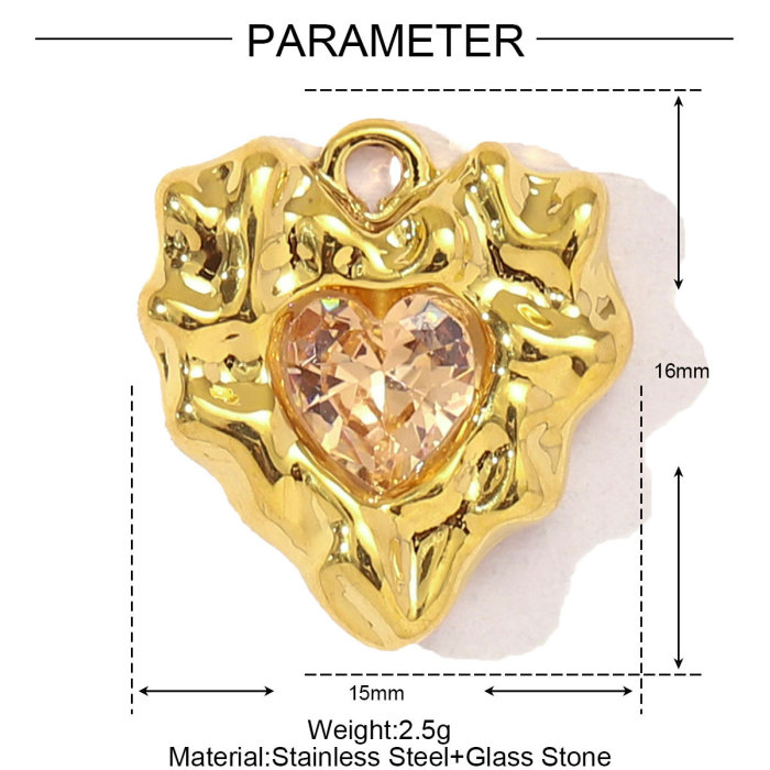 Stainless Steel Glass Stone Charm Cross Butterfly Heart Pendants For DIY Jewelry Making Necklace Earring Wholesale
