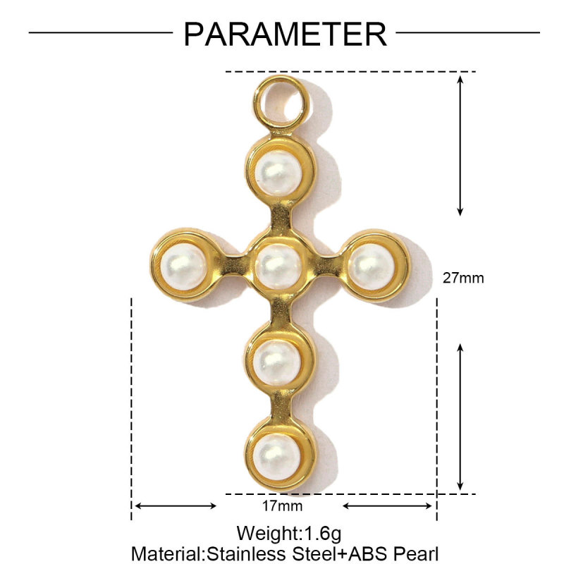French Stainless Steel Pearl Cross Flower DIY Earring Charms Boot Conch Necklace Pendants Women Bow Knot Heart Jewelry