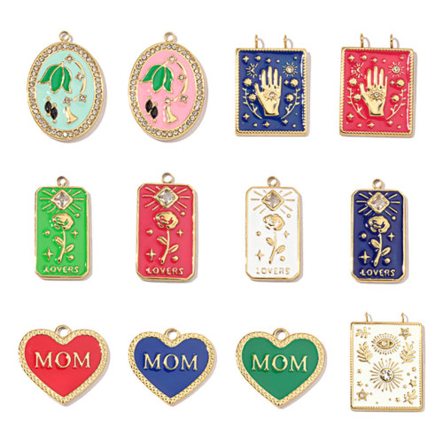 Colorful Stone Life Tree Stainless Steel Diy Clip on Charms Never Fade Women Sun Flower Cross Necklace Lobster Pendant