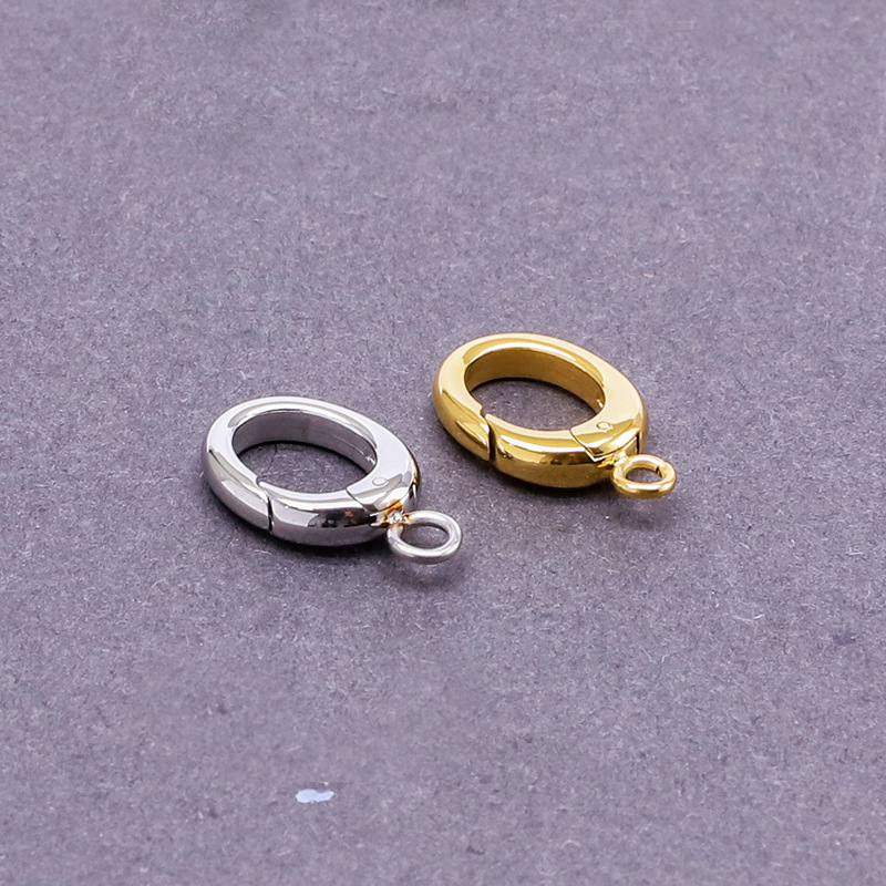 Oval Ring Spring Clasps with Hooks Keychain Bag Clips Connector for DIY Key Chain Jewelry Making Accessories3
