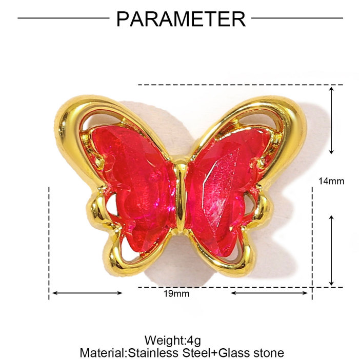 Stainless Steel Glass Stone Charm Cross Butterfly Heart Pendants For DIY Jewelry Making Necklace Earring Wholesale