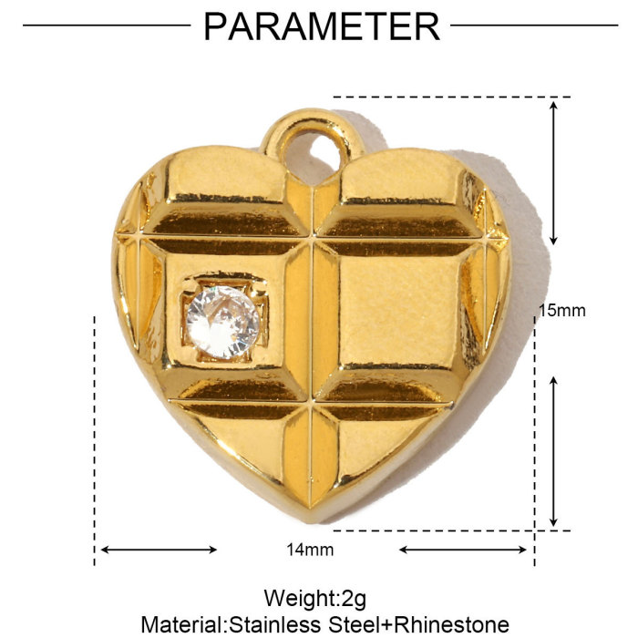 French Antique Stone Heart Stainless Steel Bracelet Diy Charms Women Love Necklace Pendant Lock Jewelry