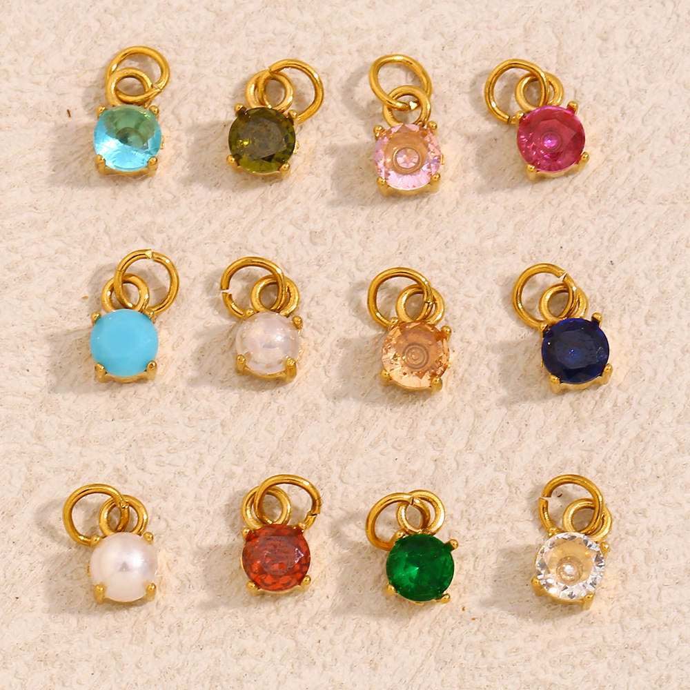 Classic Style Mini Cute Square Gemstone Pendant for Women Men DIY Handmade Necklace Earrings Jewelry Accessories