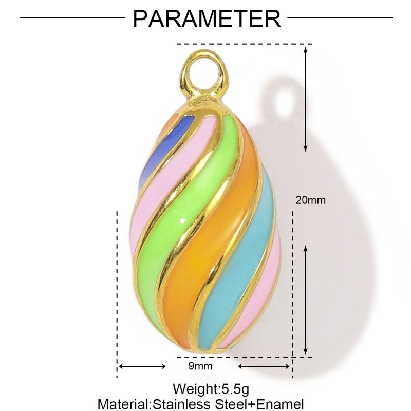 Stainless Steel Enamel Plam Flip Flop Shell Diy Charm Women Watermelon Strawberry Necklace Pendant Summer Ocean Jewelry