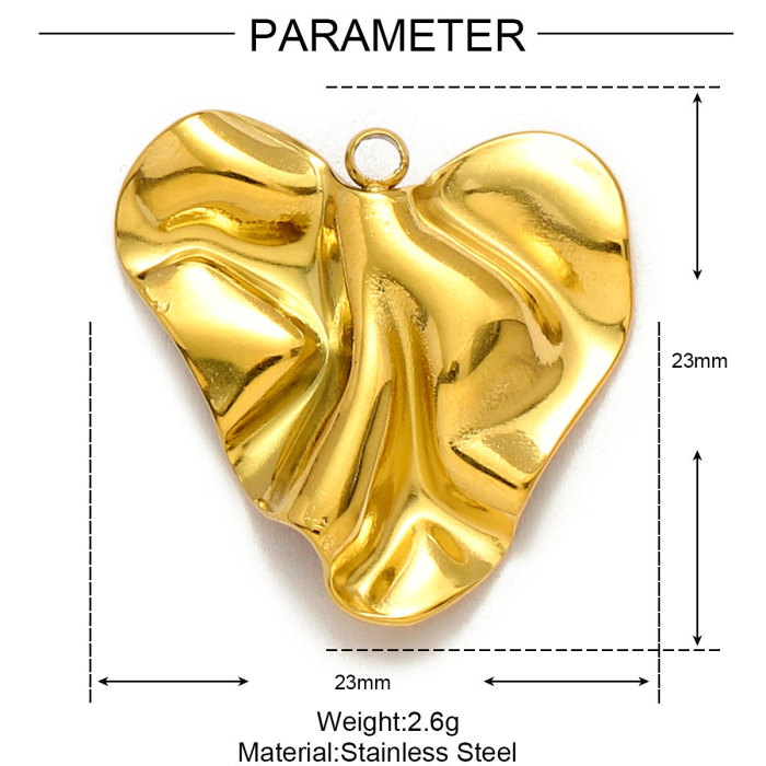 Stainless Steel Irregular Heart DIY Earring Charms Flower Wing Necklace Pendants Women's Love Jewelry Wholesale