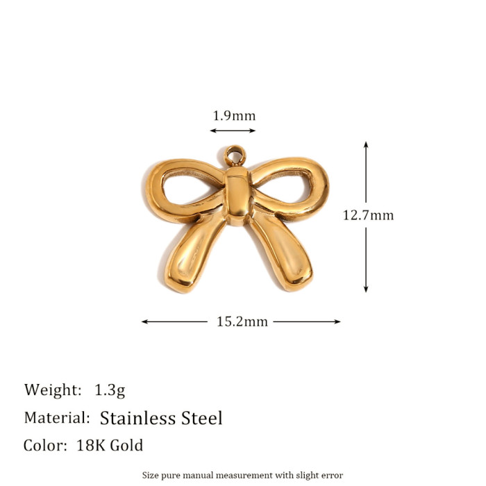 Handmade DIY Heart Butterfly Knot Moon 18k Gold Plated Charms for Jewelry Making Waterproof Pendant Cute Charms