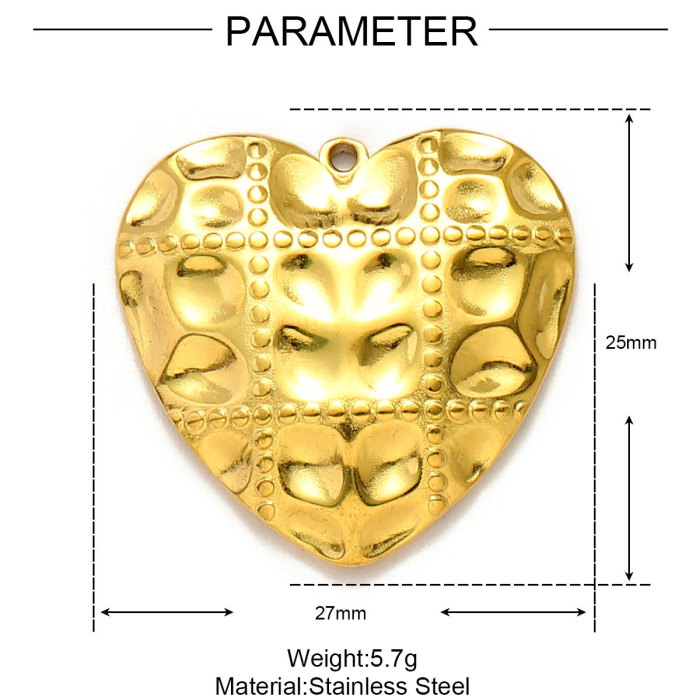 Stainless Steel Irregular Heart DIY Earring Charms Flower Wing Necklace Pendants Women's Love Jewelry Wholesale