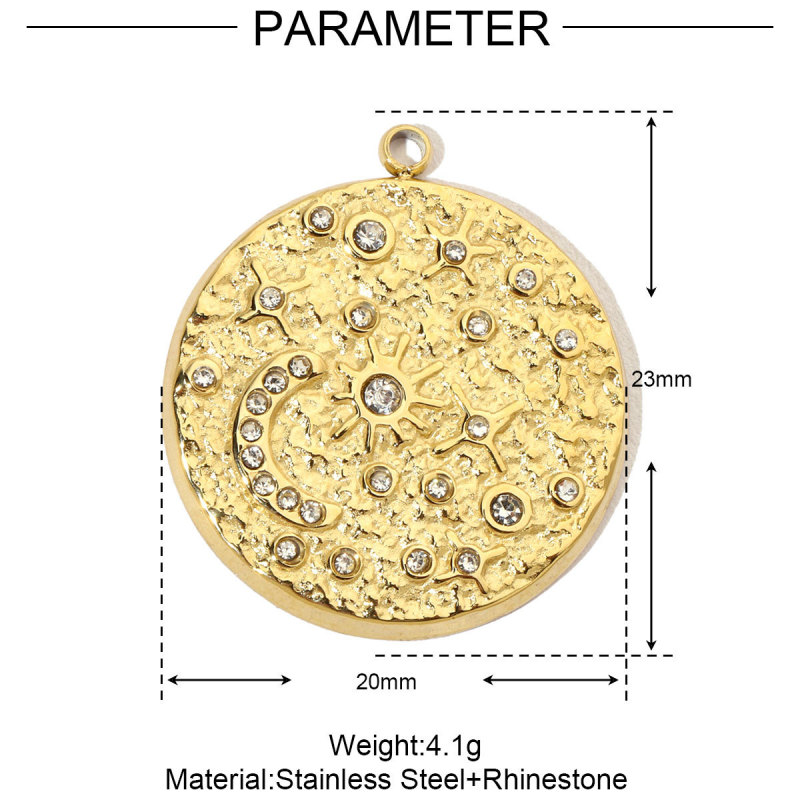 French Moon Star Stainless Steel Diy Charms Women Tree of Life Earring Necklace Pendant Cross Heart Jewelry
